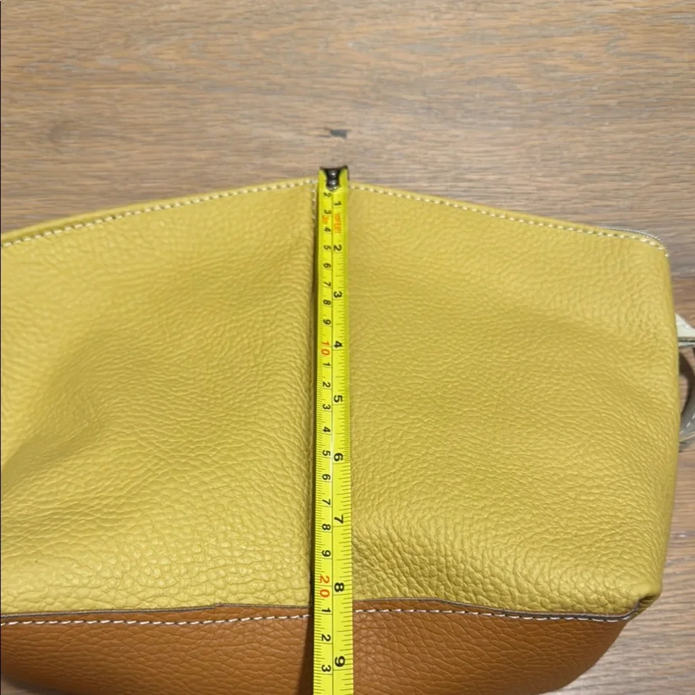Genuine Leather Zippered Wristlet Pouch Bag From Italy